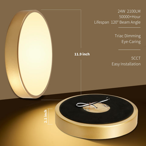 HLinghtnet LED dimmable ceiling light with adjustable brightness for living spaces