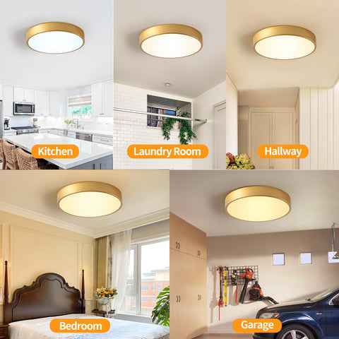 HLinghtnet round flush mount in hallway, creating welcoming ambience