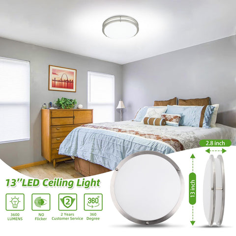 Hlite 13-inch diameter fixture shown in modern ceiling setup for compact style