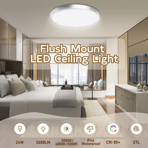 Hlite brushed nickel finish 12-inch ceiling light for a modern living area
