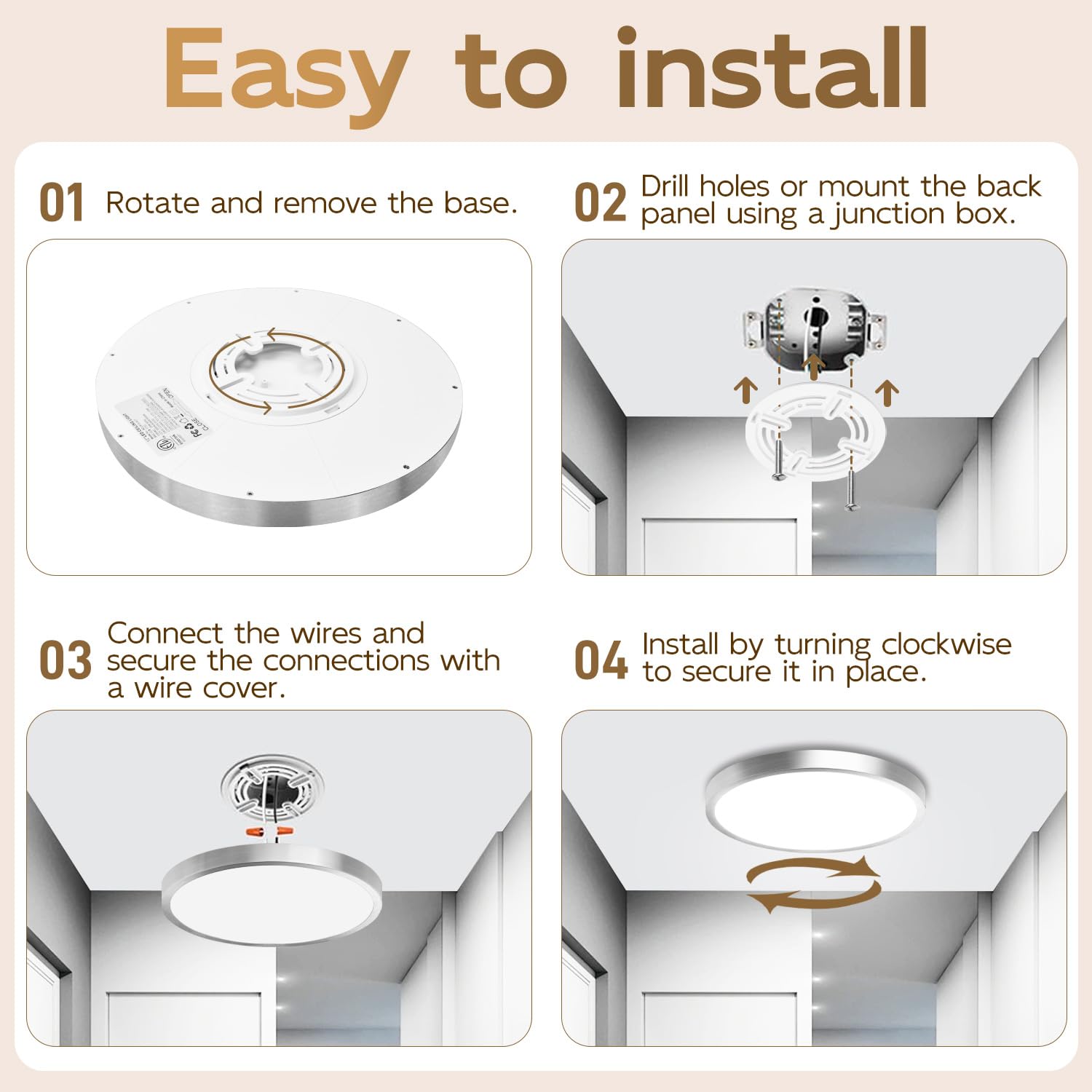 Hlite easy-install slide-and-lock bracket for quick ceiling upgrades