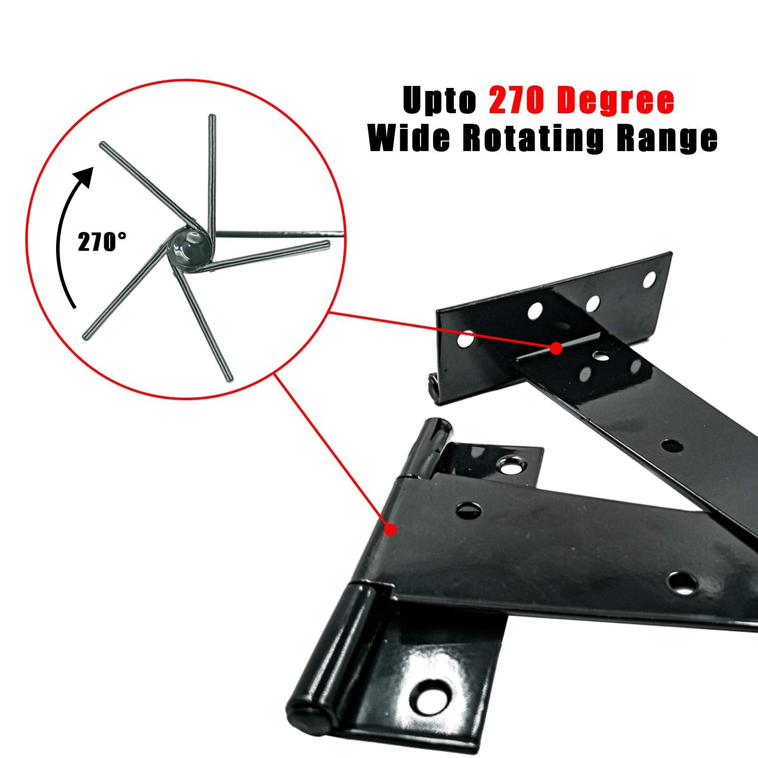 HLMOptimo heavy duty T-hinge 6inch side view hinge, smooth operation for shed doors