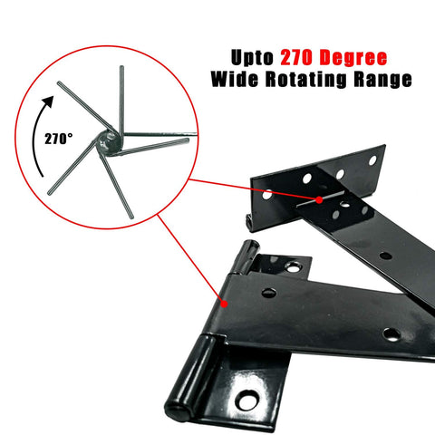 HLMOptimo T-hinge installation on fence with counterbore holes ensuring flat surface.