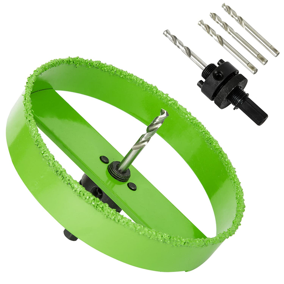 HLOFIZI 6 inch carbide hole saw with arbor for precise recessed light cuts.