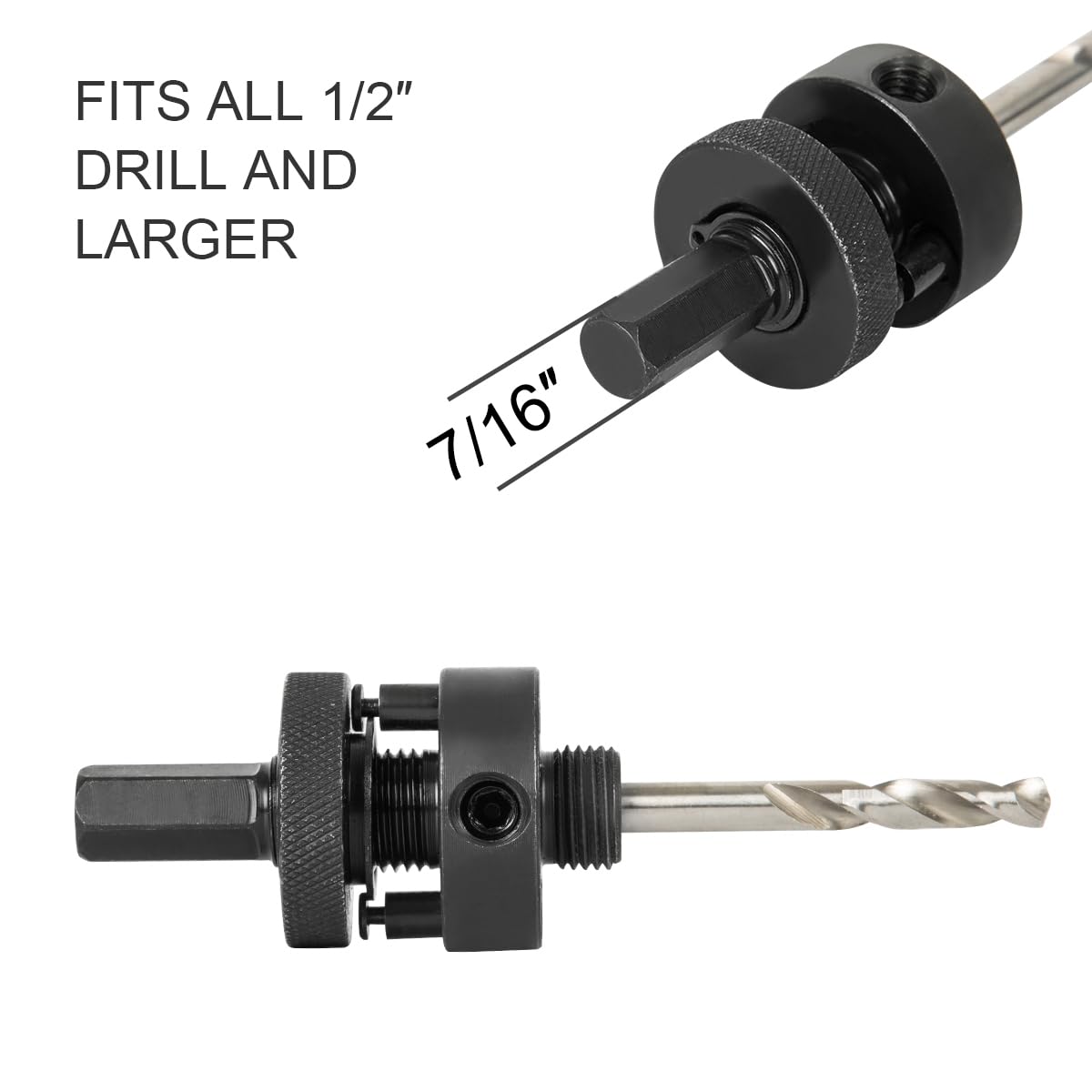 HLOFIZI includes arbor and pilot bits for quick setup.