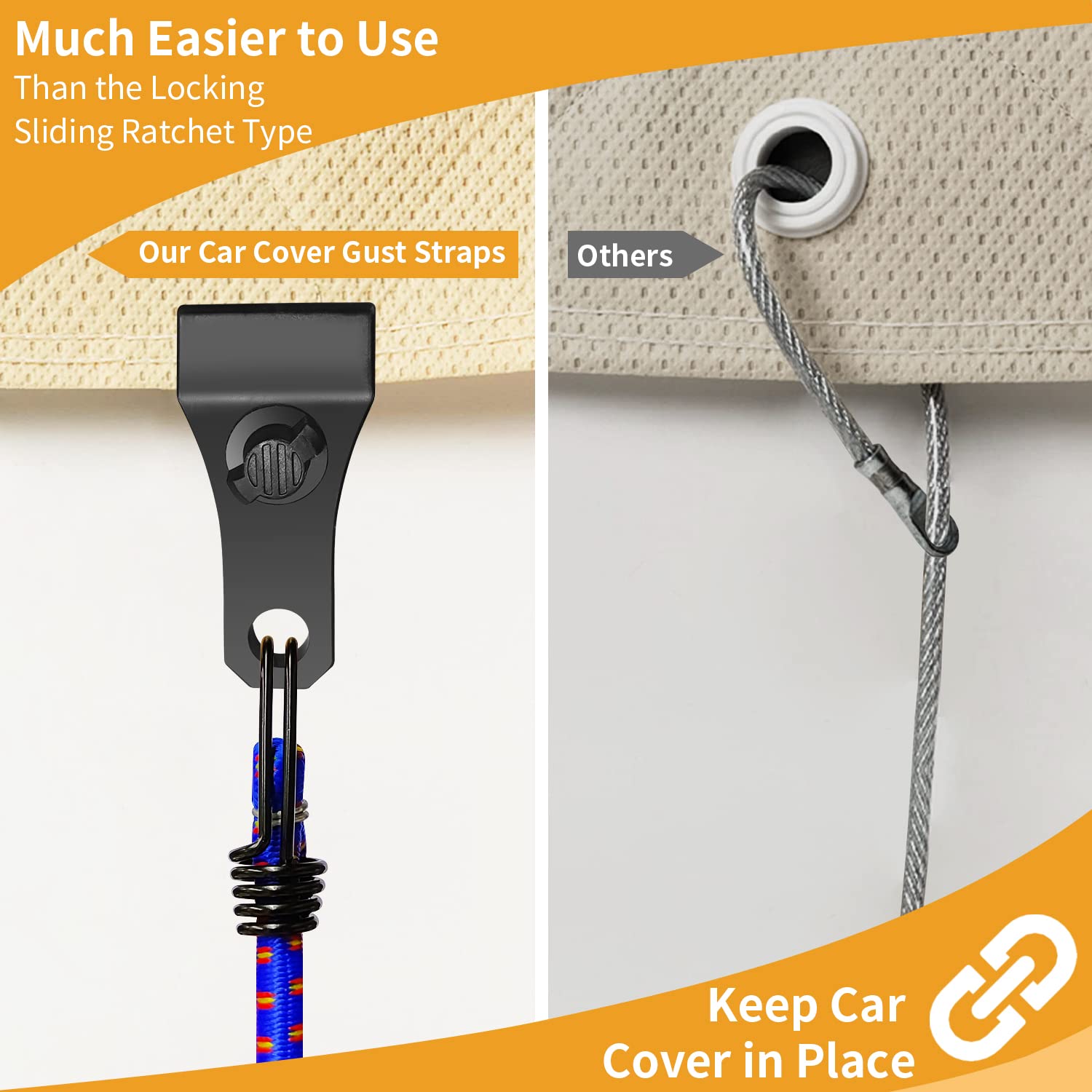 HLOGREE blue gust straps provide quick wind protection