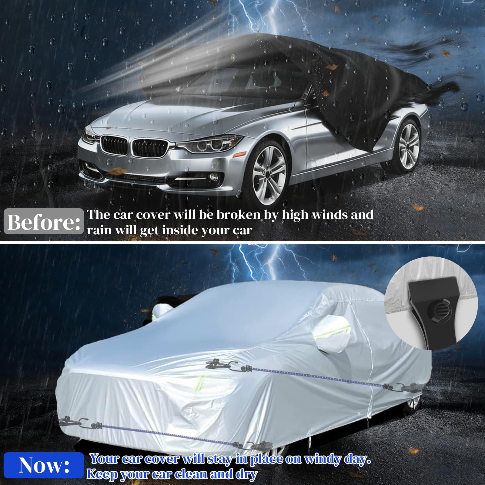 HLOGREE 56-69inch bungee cords stretch to hold covers firmly