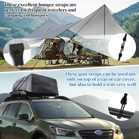 HLOGREE car cover wind protector assembly being installed