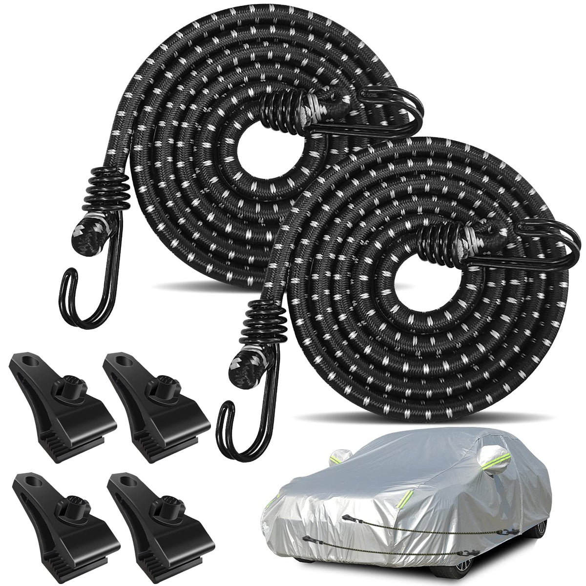 HLOGREE gust straps clip close-up showing secure hem attachment for windy days