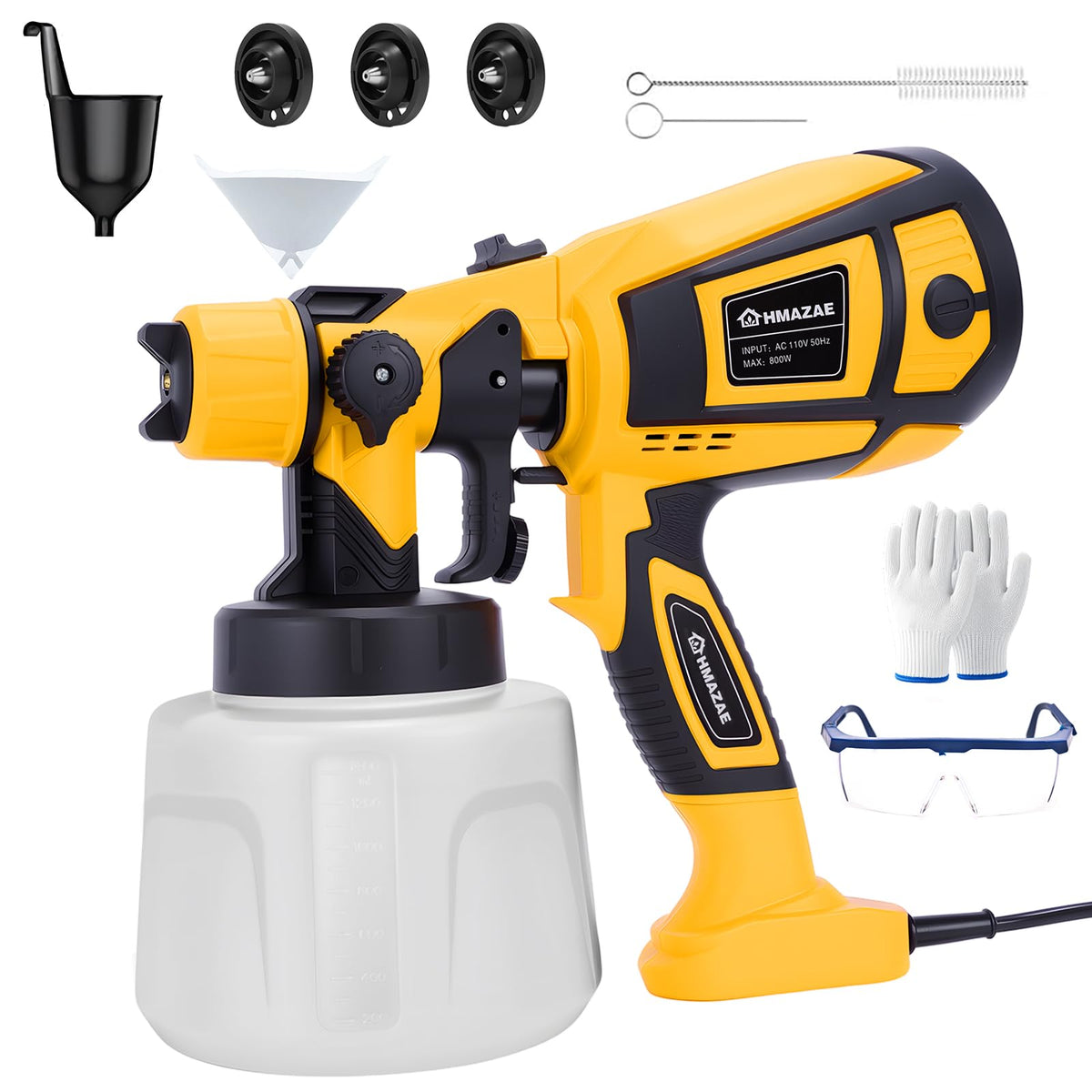 HMAZAE paint sprayer with 800W motor delivers smooth coverage