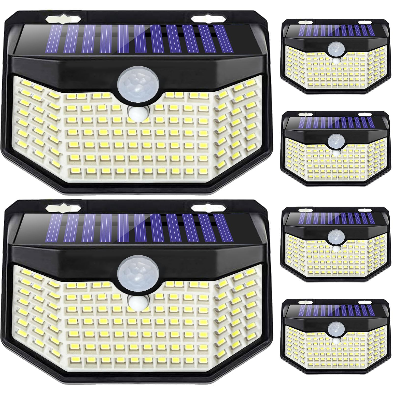 HMCITY 120 LED outdoor solar light front view for garden entry lighting.
