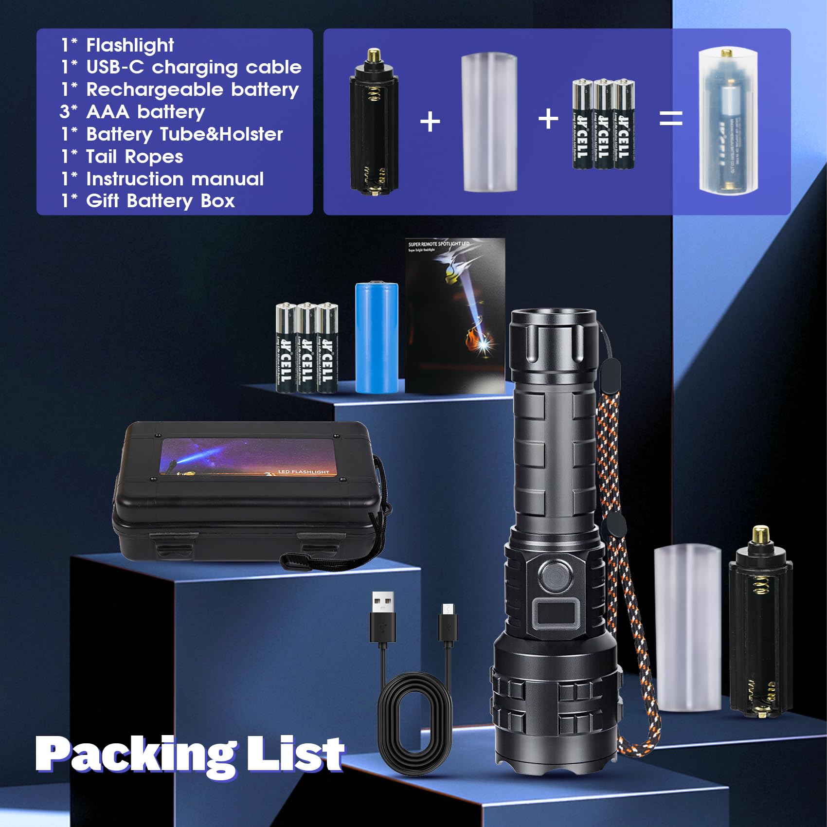 HMFREE gift-ready box makes this flashlight a thoughtful outdoor gift.