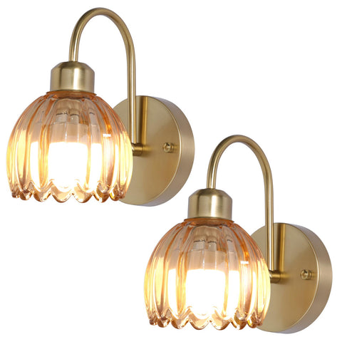 HMLUESR vintage wall sconce with a gold frame adds elegant ambient lighting.