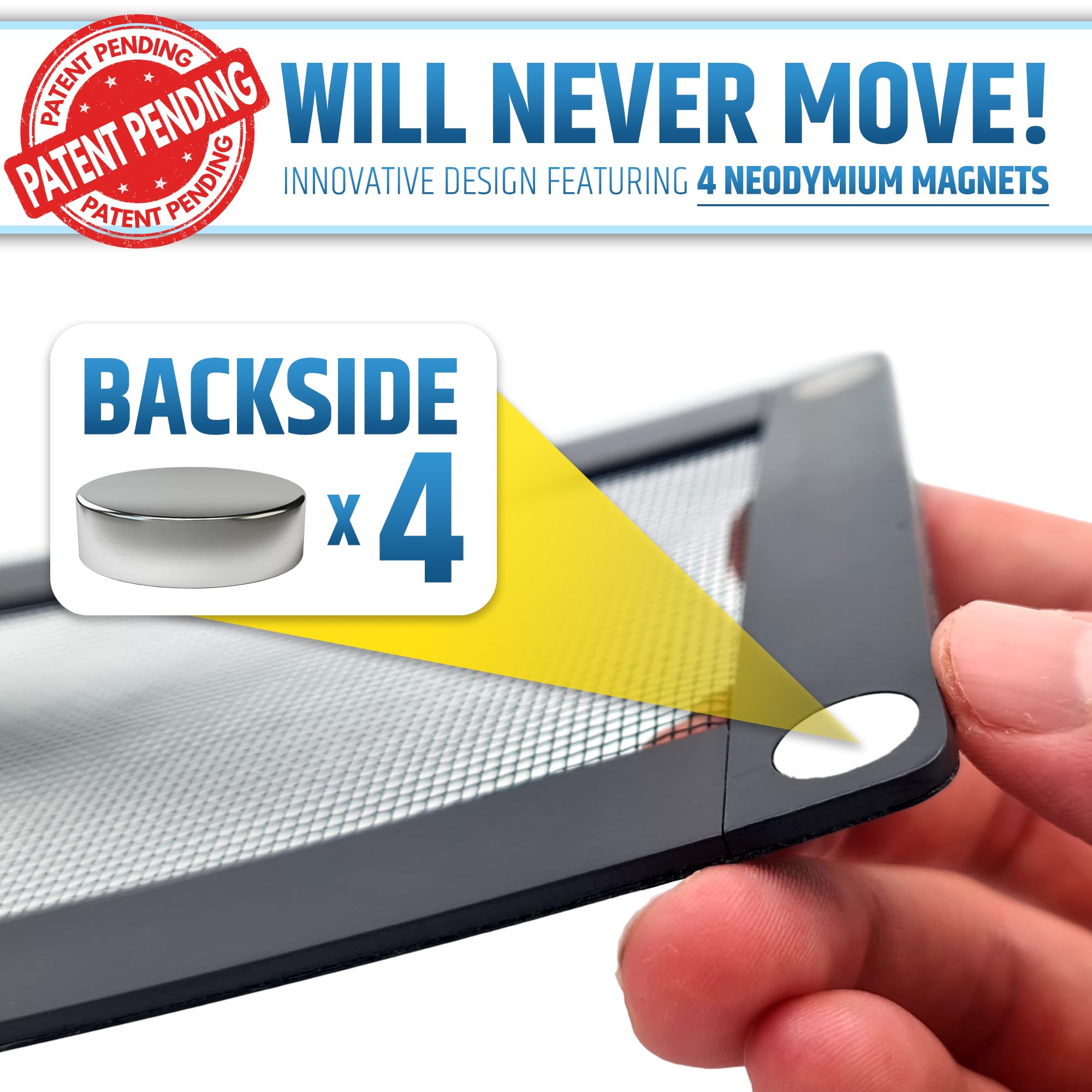 Breathable 90% mesh allows airflow while blocking debris from vents.