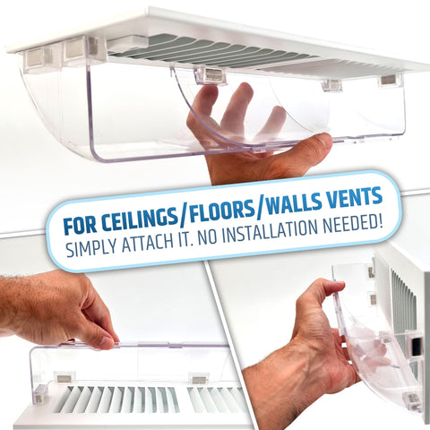 HMmagnets vent deflector on floor vent with strong magnets guiding airflow.