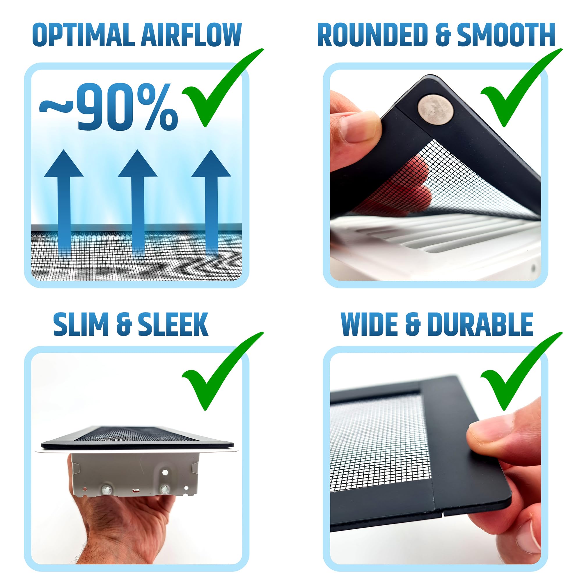 Reusable HMmagnets vent screen ready for multiple uses.