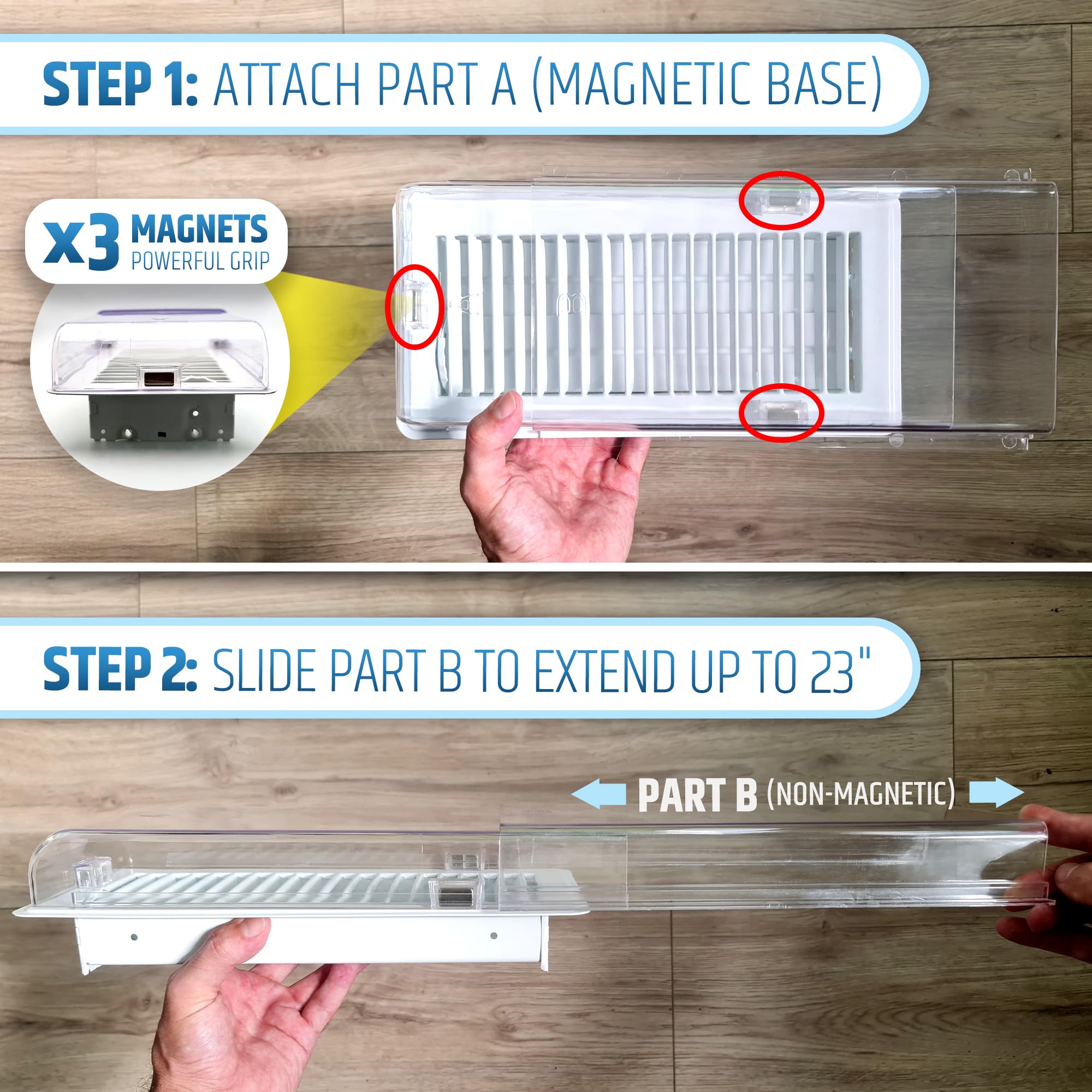 HMmagnets fits 3-6 inch vents for versatile installation