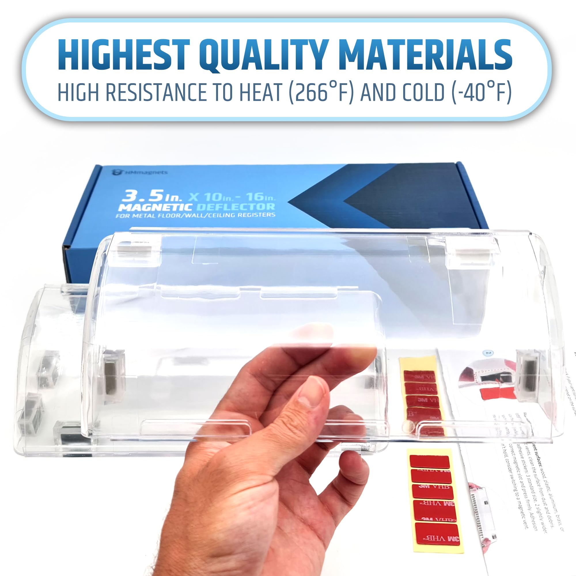 HMmagnets vent deflector made of durable plastic for temperature resilience.