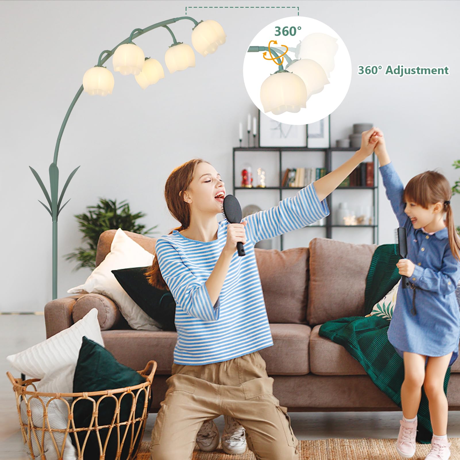 HMVPL 66-inch-arc-lamp features adjustable shade for versatile angles.