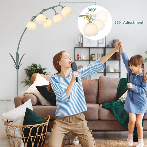 HMVPL 66-inch-arc-lamp features adjustable shade for versatile angles.