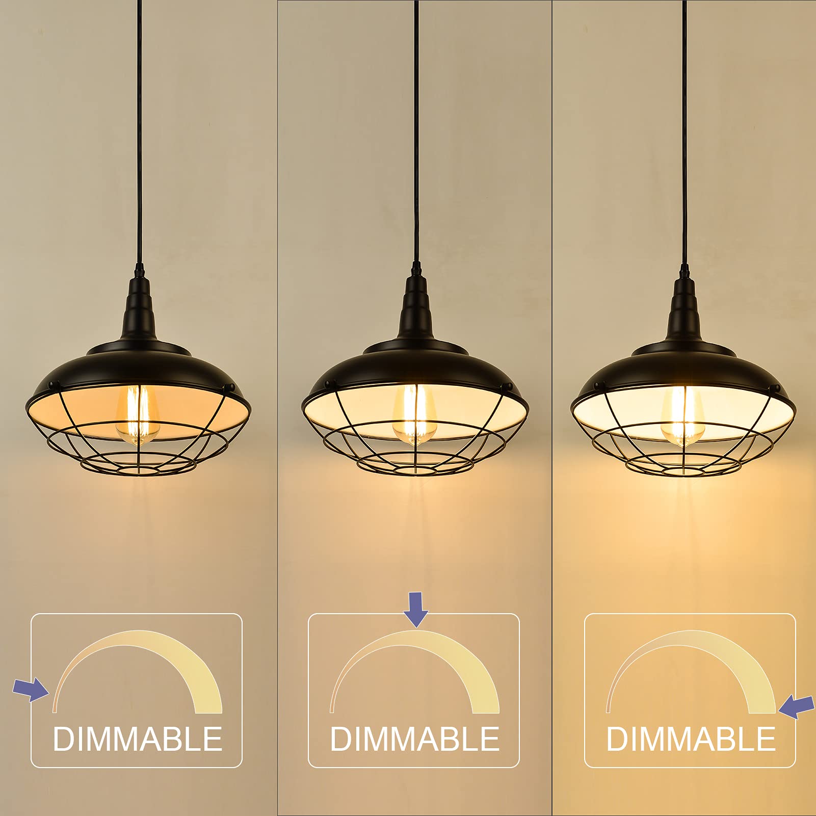 HMVPL plug-in hanging light over kitchen island delivering warm task lighting.