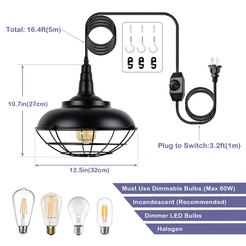 HMVPL plug-in hanging light on outdoor porch adds cozy evenings in covered space.