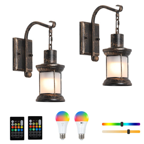 HMVPL rustic battery wall sconce 2-pack illuminates without cords for cozy corners