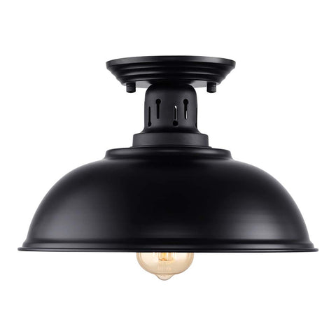 HMVPL semi flush mount black ceiling light ideal for porches and hallways with warm ambiance.