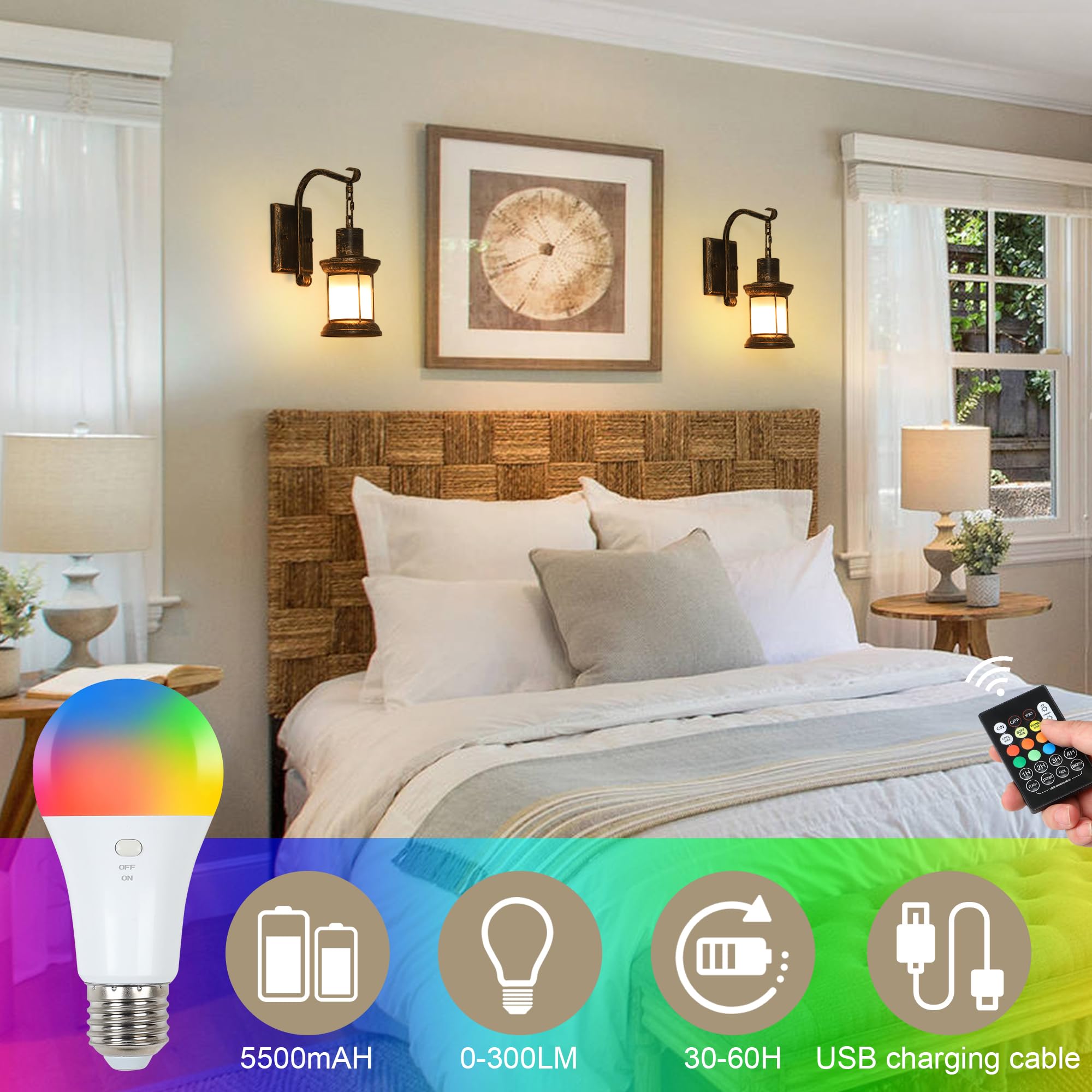 HMVPL wall sconce with remote control for easy mood adjustments from across the room