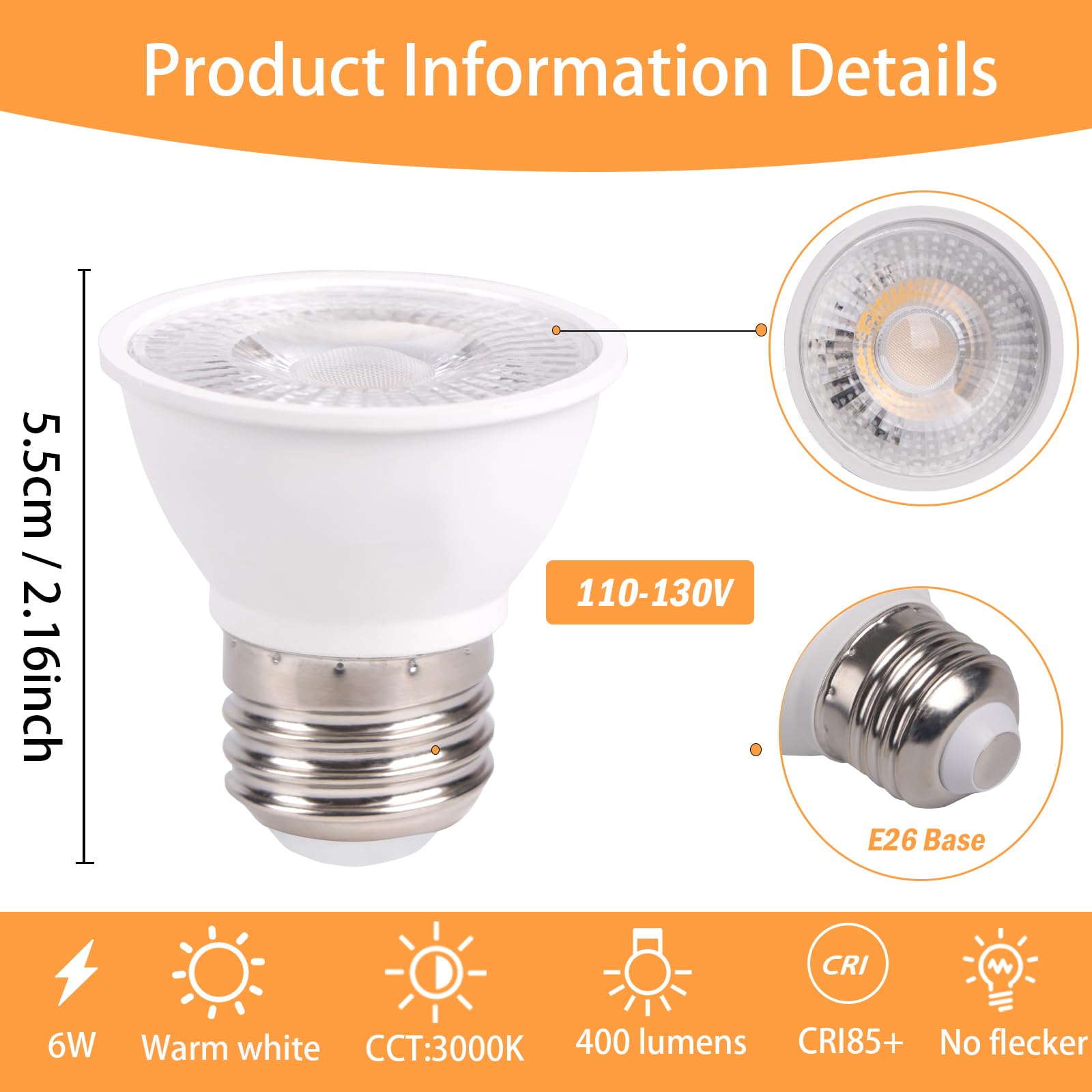 HMYYJT 12-pack PAR16 LEDs for upgrading multiple fixtures at once.