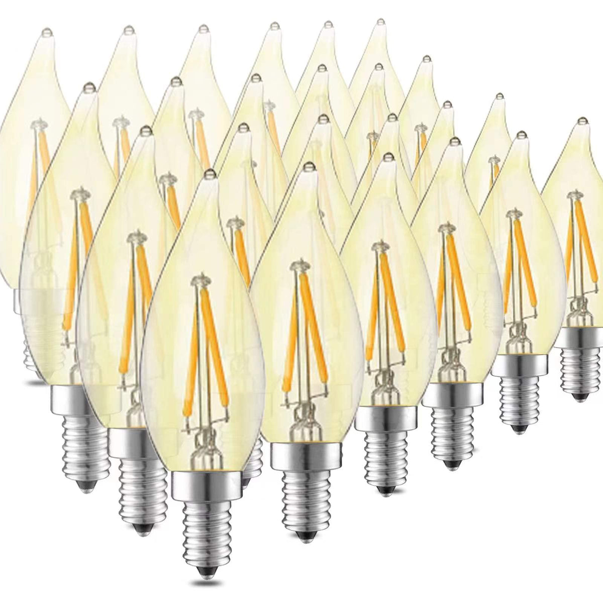 HMYYJT LED candelabra bulb 25W equivalent for chandeliers with warm glow.