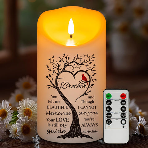 HN HAIINAA flameless candle 4x7 with real wax finish for safe remembrance