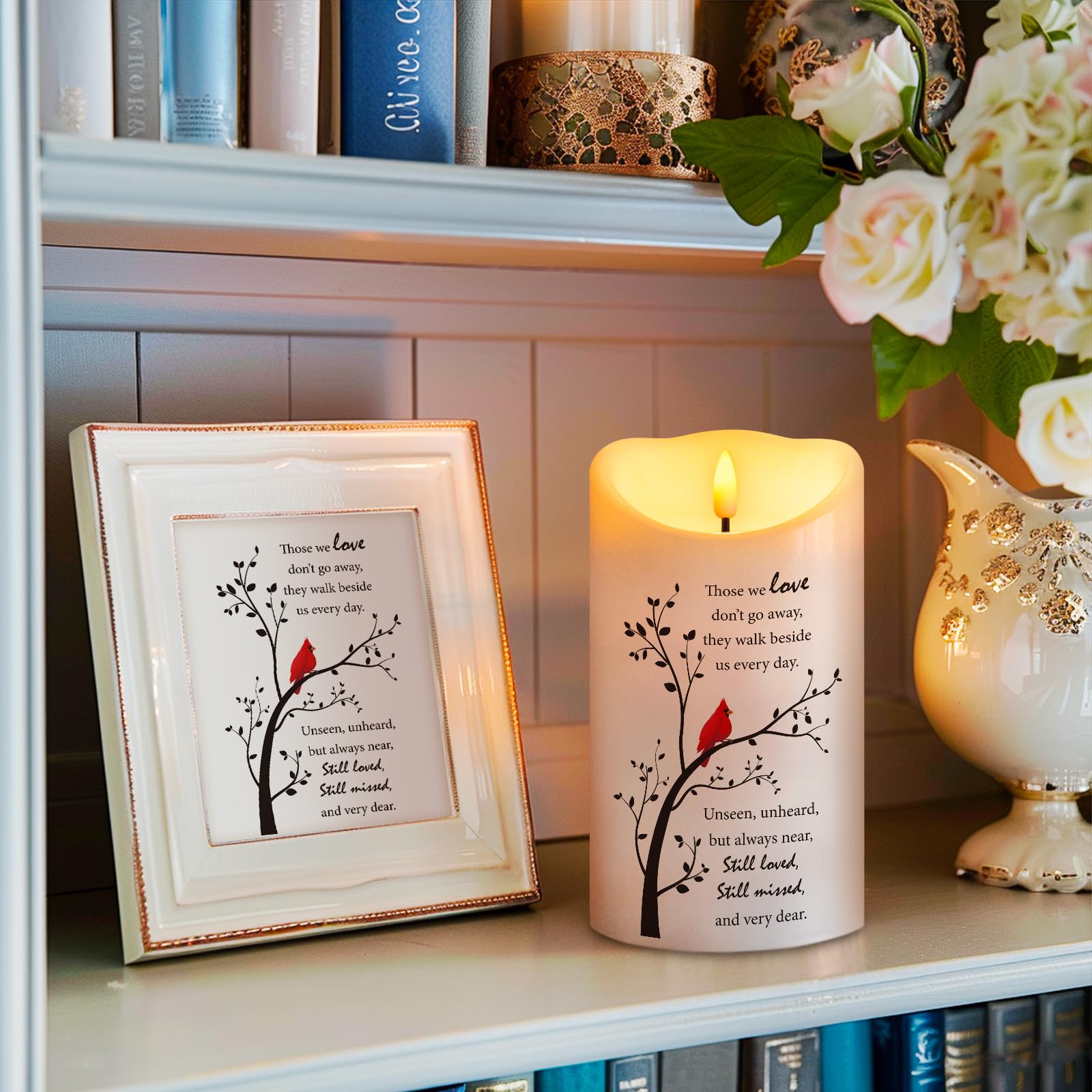 HN HAIINAA flameless memorial candle battery operation for safe home ambiance.