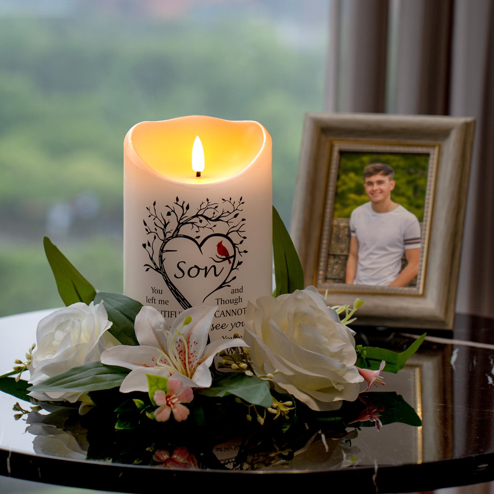 HN HAIINAA candle with remote control shown for easy operation and remembrance