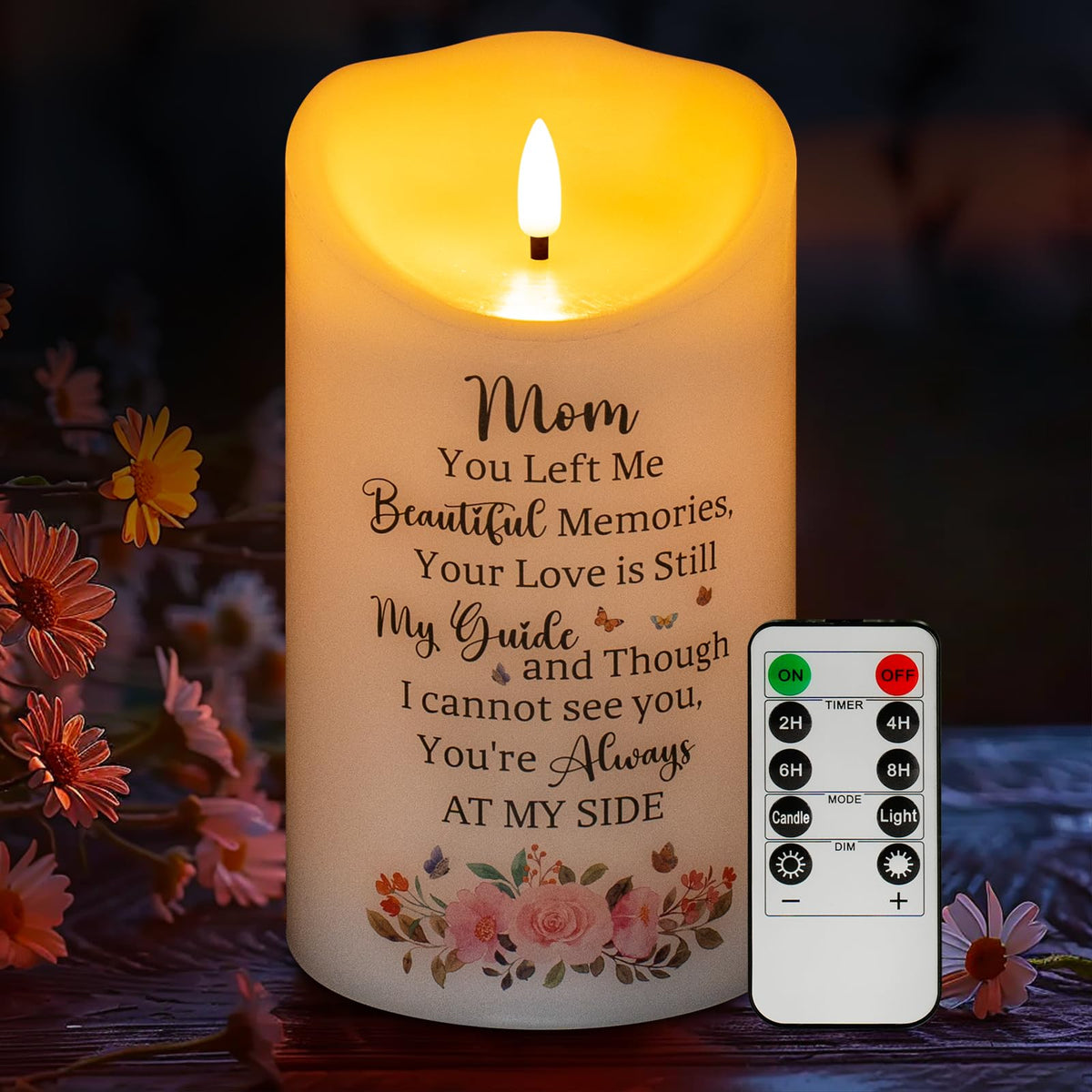 HN HAIINAA memorial candle with real wax LED glow for remembrance.