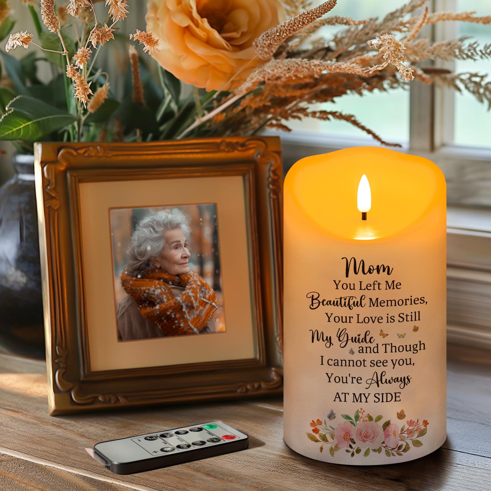HN HAIINAA memorial candle remote control for easy adjustment.