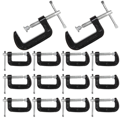 HNBun 14-pack 2-inch C-clamps front view for precise woodworking