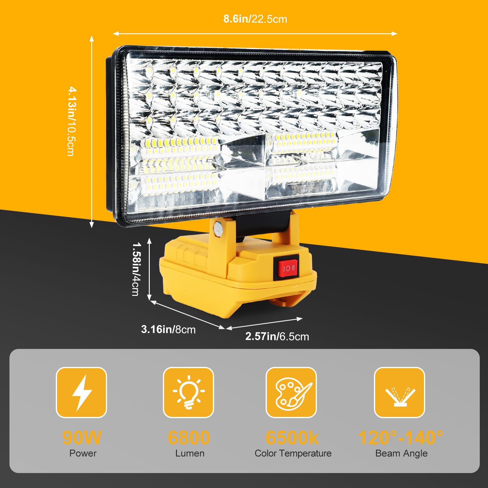 Hnndlra 9000LM flood light offering two brightness modes