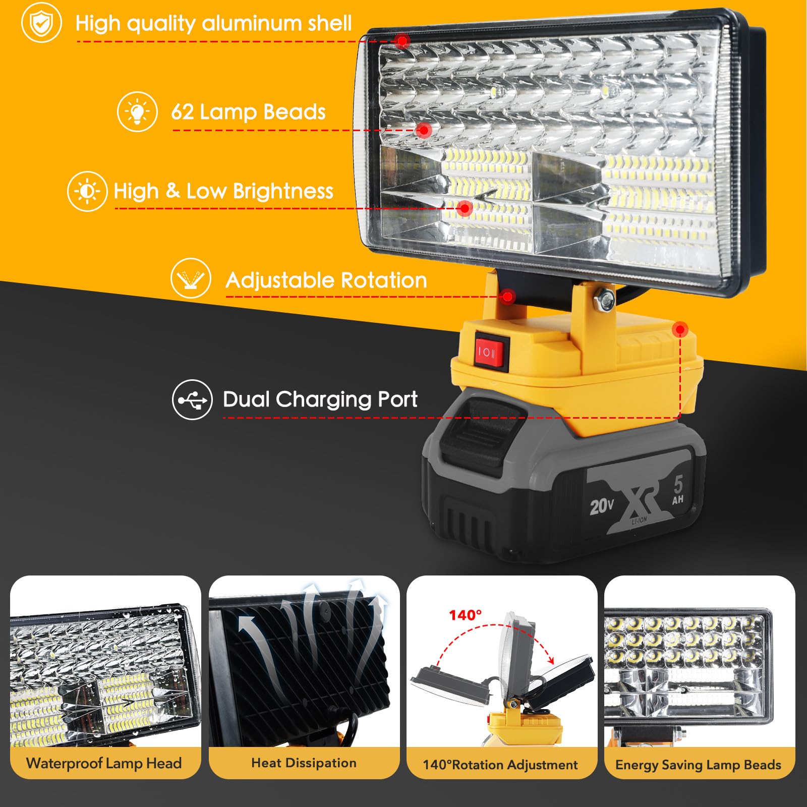 Hnndlra low voltage protection in a work light