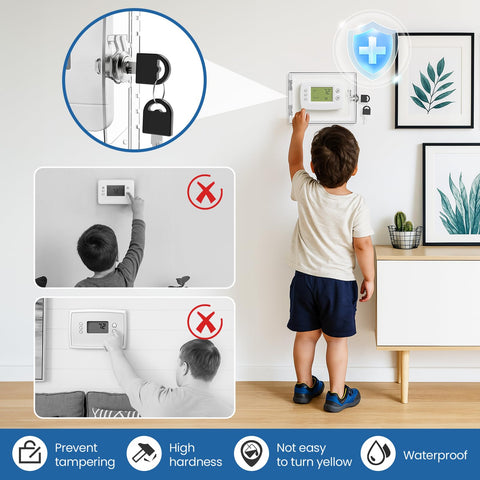 HNNMIS transparent polycarbonate panel blends with decor while protecting the thermostat