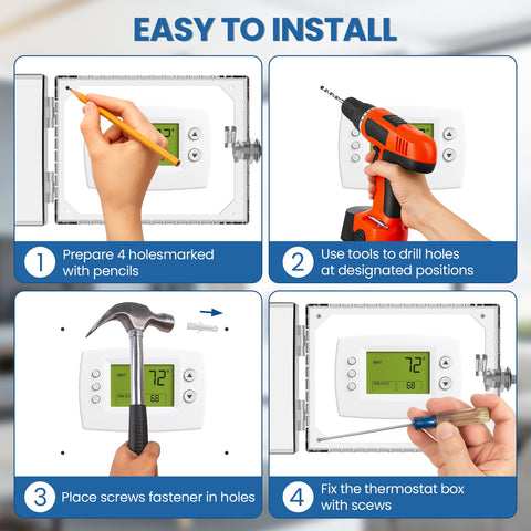 HNNMIS lock box fits most wall thermostats, reducing tampering and energy waste