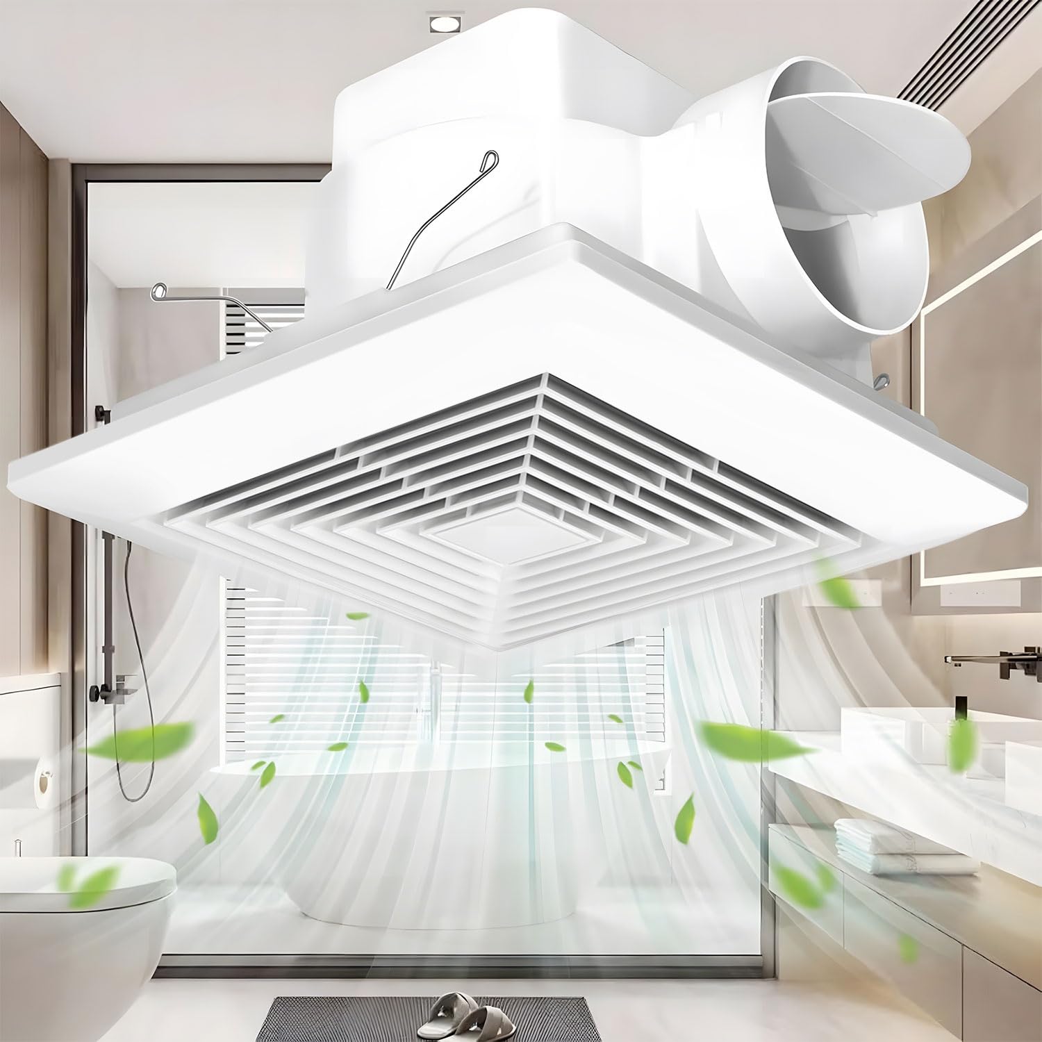 HNRLOY plastic panel shower vent ready for easy cleaning