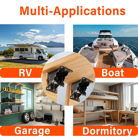 HNZGYB folding table legs application highlights portable setups, food trucks, and RV kitchens.