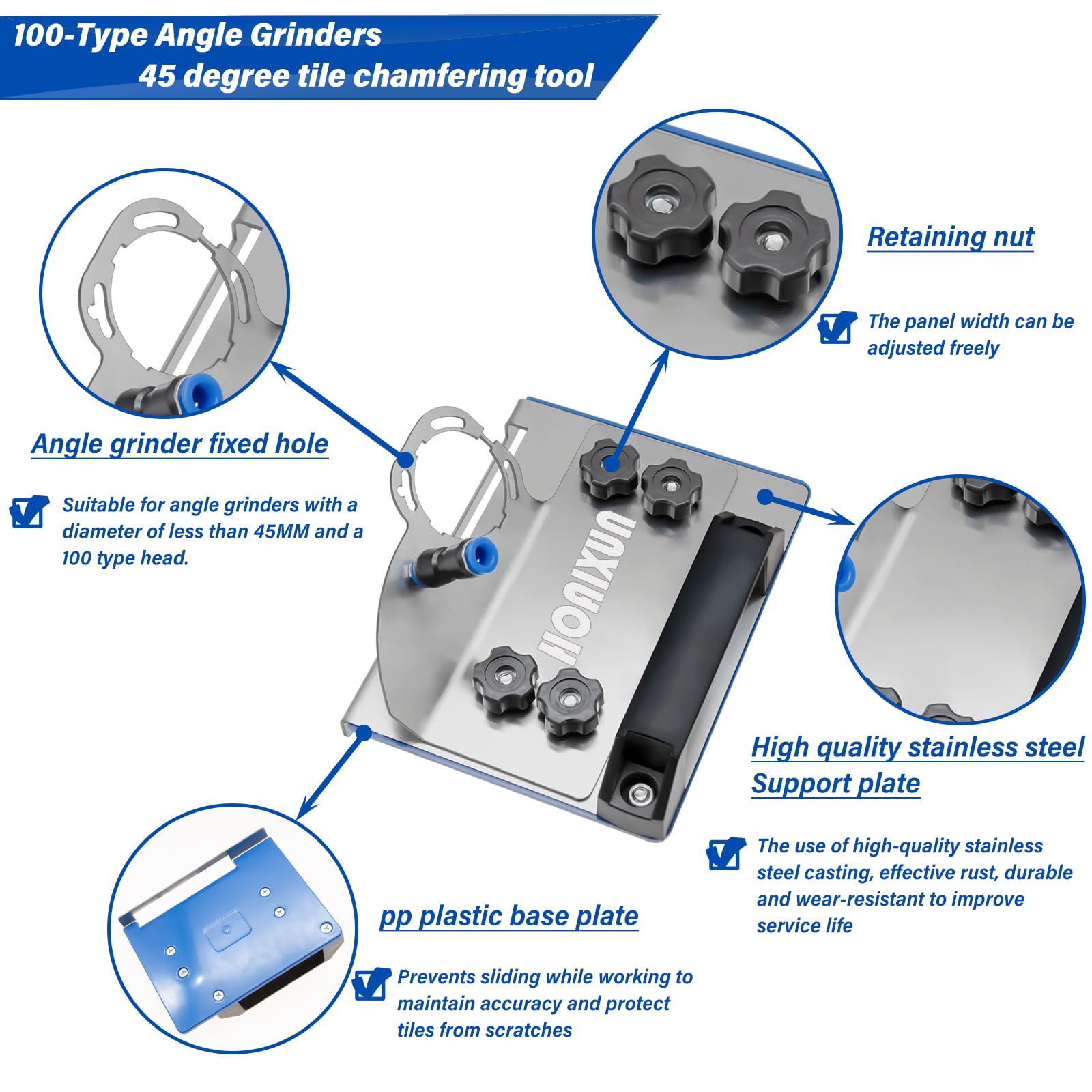 HOAIXUN adjustable stand adapts to tile thickness for accuracy