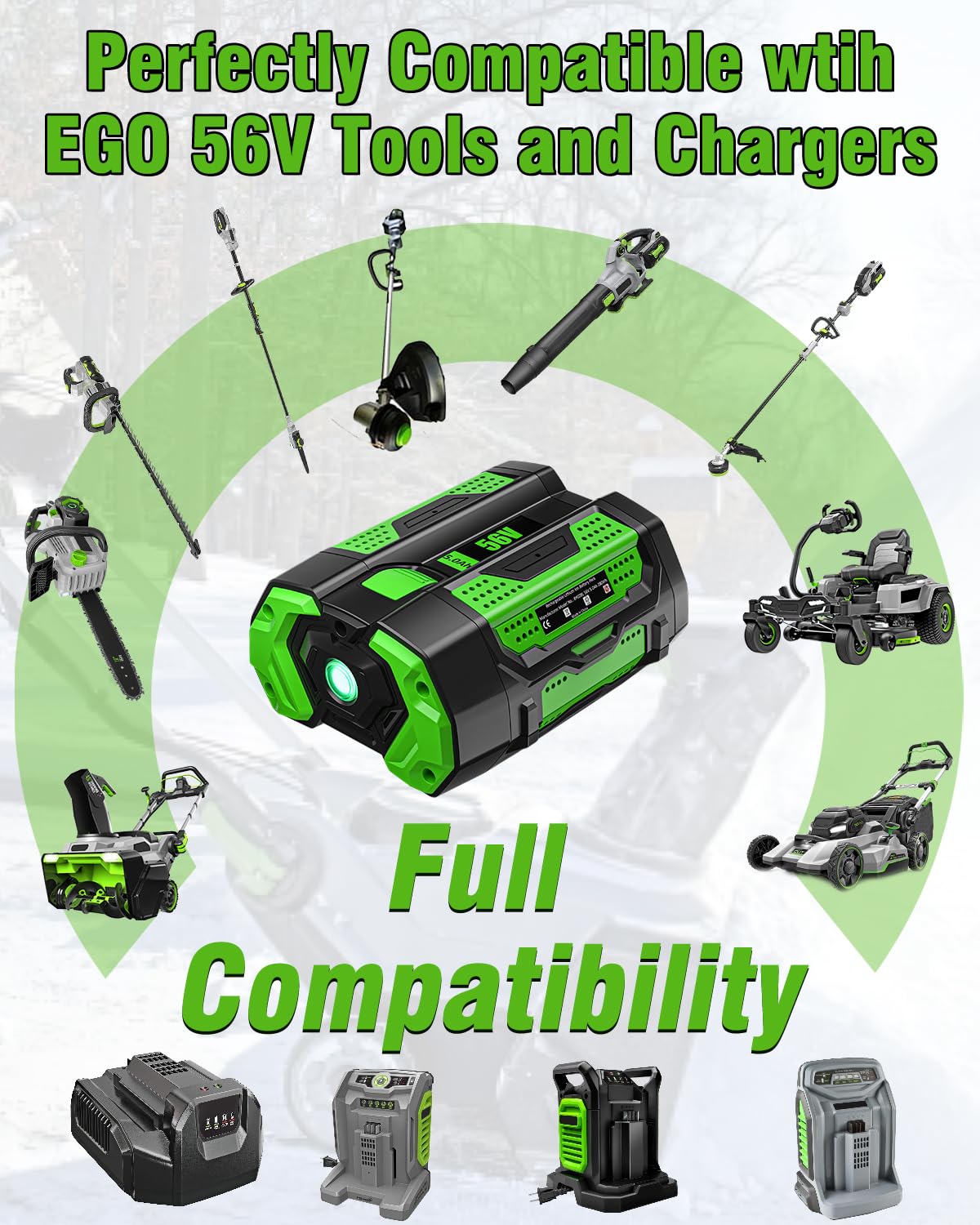 HOCHSTERN charger compatibility with original 56V charger shown.