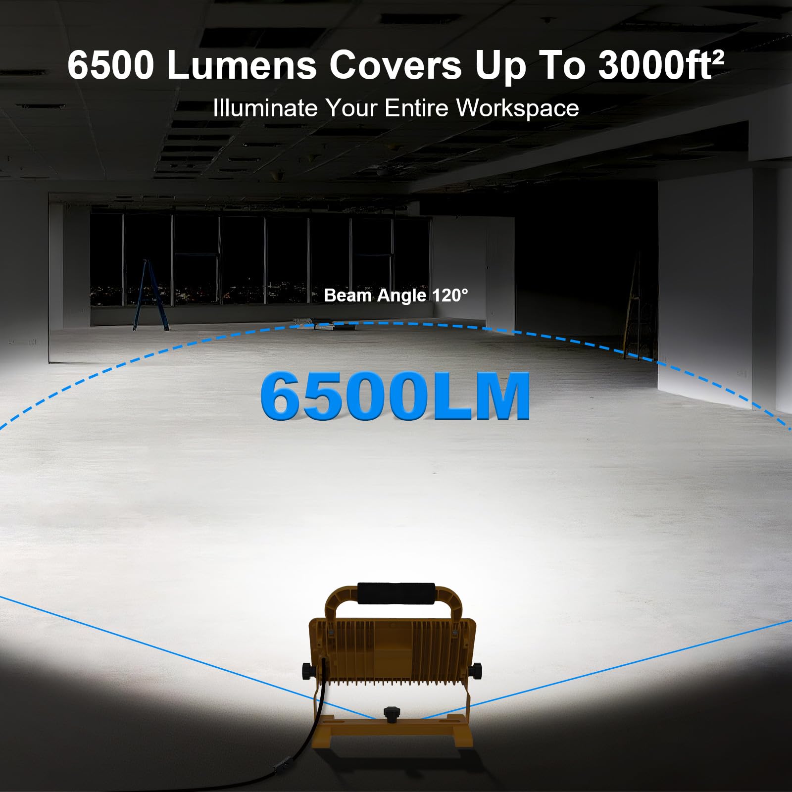 HODELVJU LED flood light side tilt enables precise direction for job-site tasks