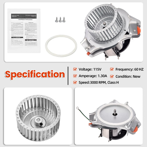 Hodflop 115V inducer motor compatible with Carrier Bryant Payne furnaces