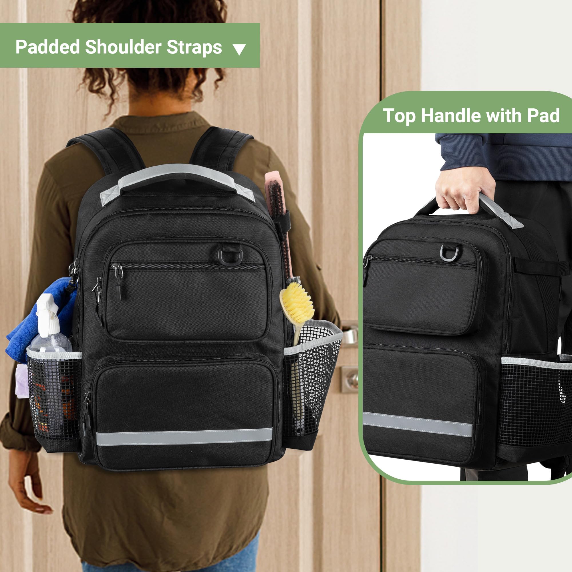 HODRANT Cleaning Backpack measures 12.5 x 7.5 x 17 inches for versatile storage
