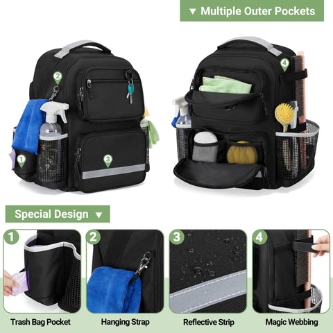 HODRANT Cleaning Backpack reflective strip for better visibility in low light