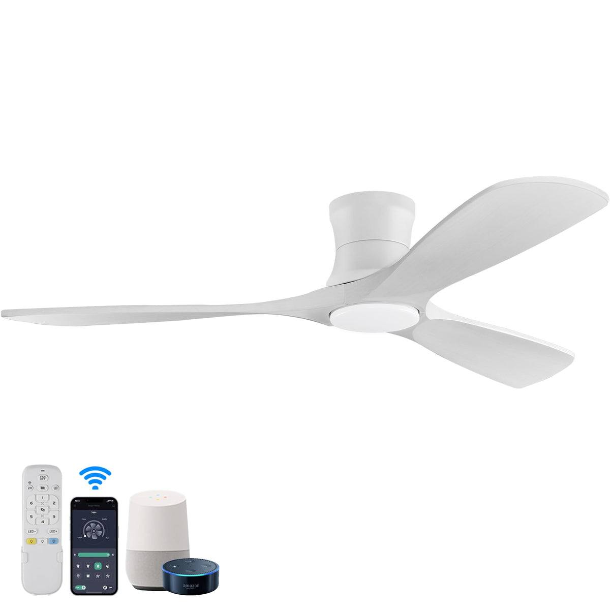 Hoenofly 52in smart fan with lights viewed in a modern living room